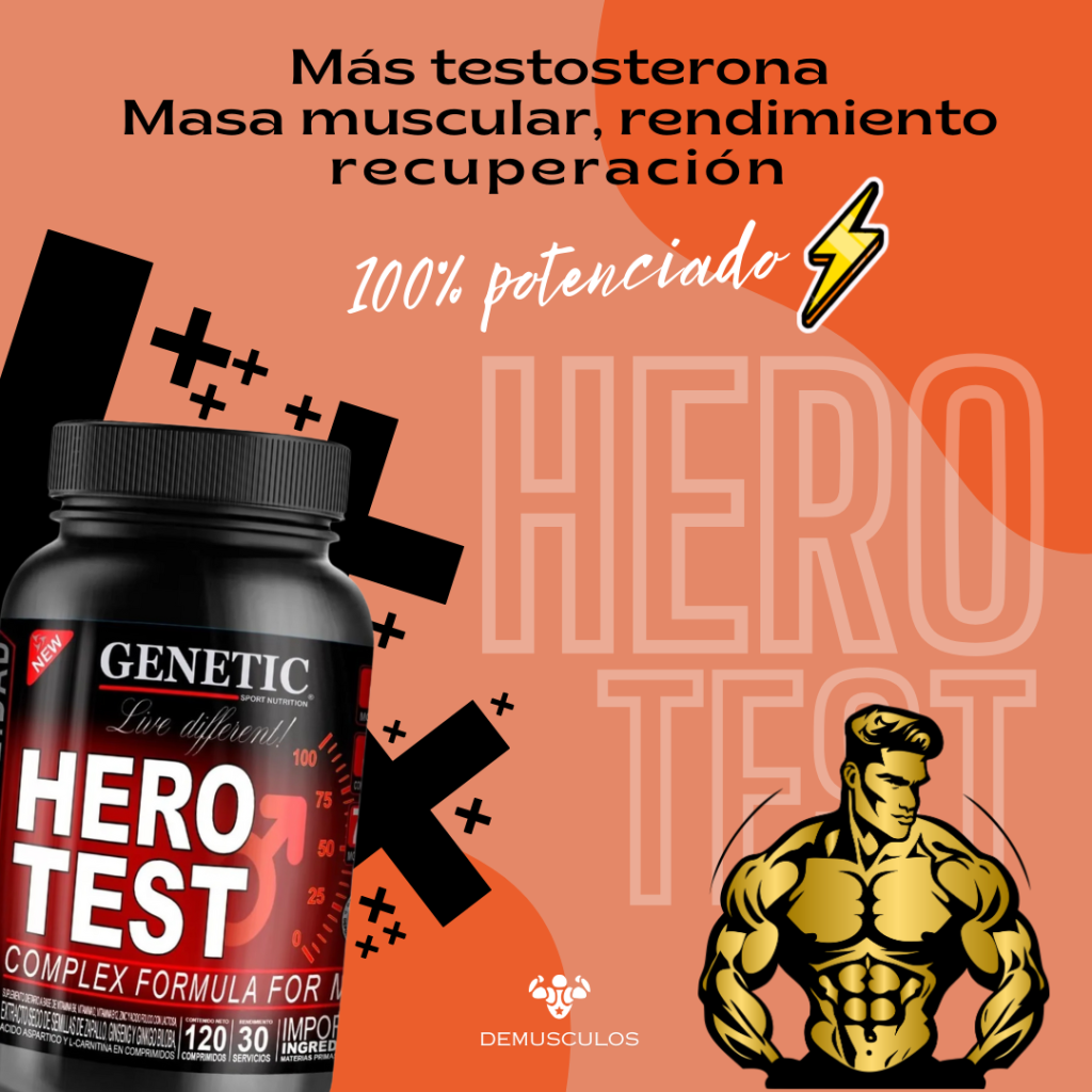 Hero Test de Genetic Sport Nutrition. Aumento de testosterona. Aumento de masa muscular y rendimiento.