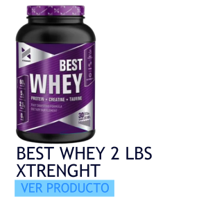 Proteína de suero lácteo con creatina y taurina: Best Whey 2 Lbs Xtrenght Nutrition