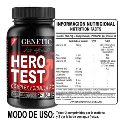 Información nutricional de Hero Test