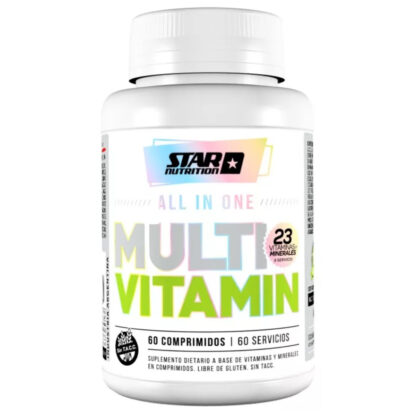 Multi Vitamin x60 de Star Nutrition. Posee 23 vitaminas y minerales por toma.