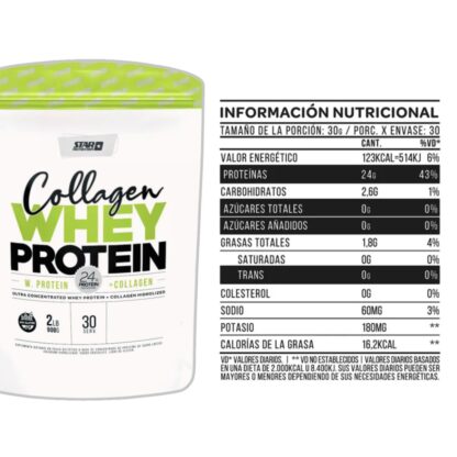 Información Nutricional Collagen Whey 2 lbs de Star Nutrition