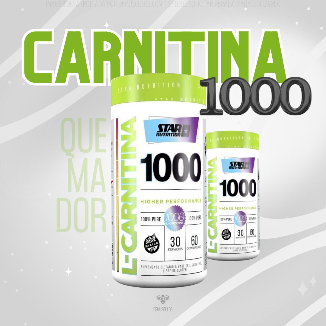 L-Carnitina 1000 mg de Star Nutrition x60 cápsulas para 30 días