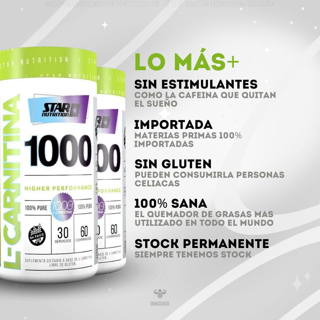 Datos destacados de Carnitina 1000 Star Nutrition