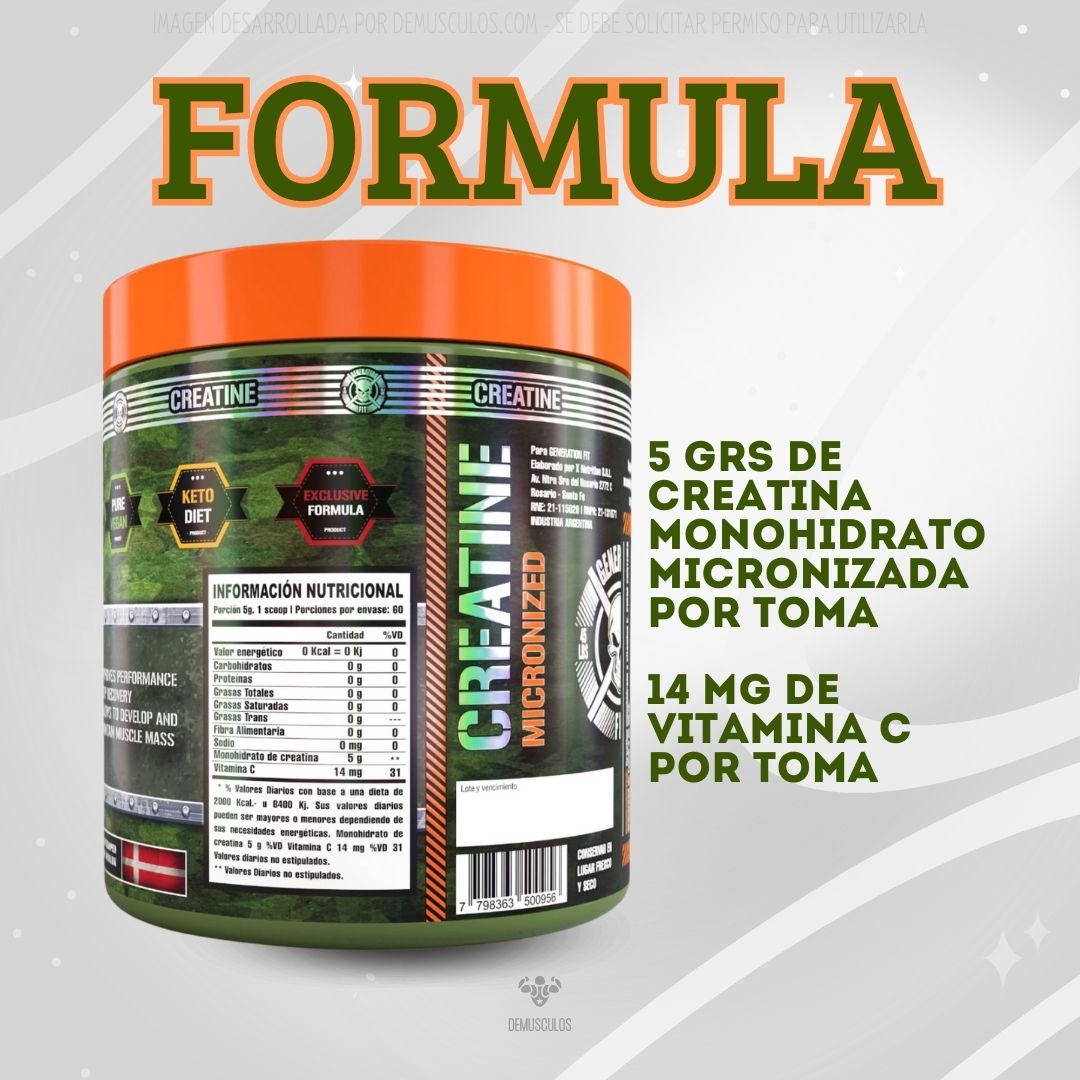 Creatina Micronizada 300 grs Generation Fit