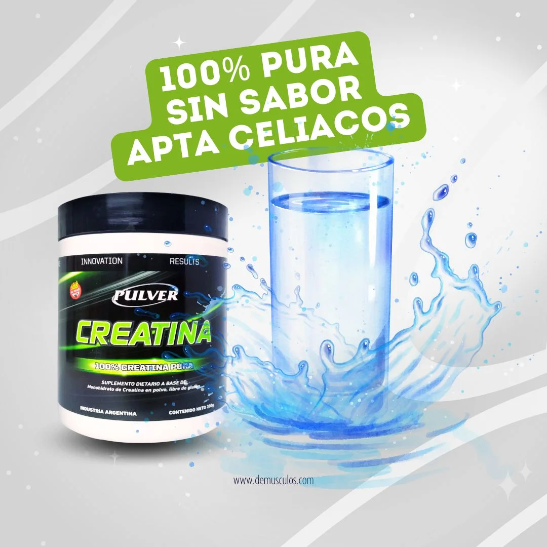 Creatina Pulver apta para celiacos, sin sabor y apta para celiacos.