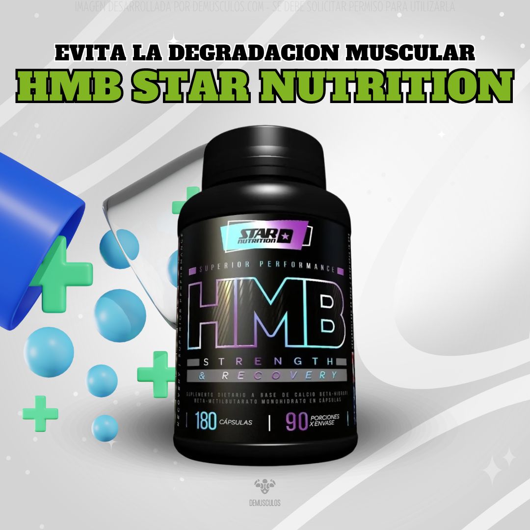 HMB de Star Nutrition en cápsulas. Ideal para prevenir la perdida de masa muscular. 