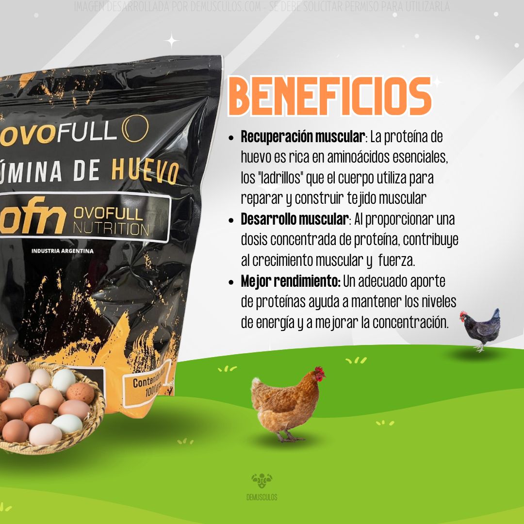 Beneficios de Ovofull x 1 kg - Egg Protein - Proteína de Huevo