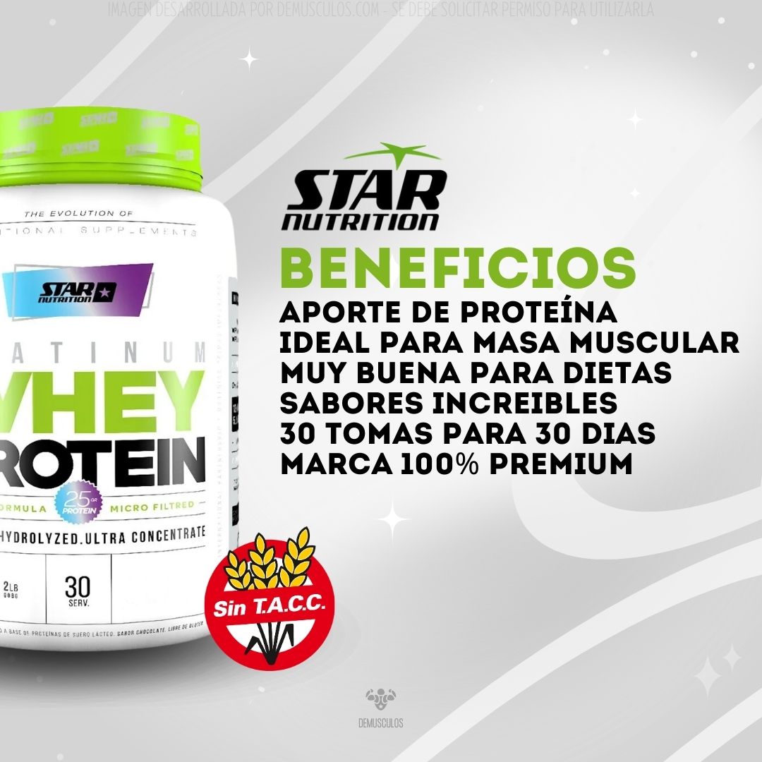 Beneficios de Platinum Whey 2 lbs Star Nutrition