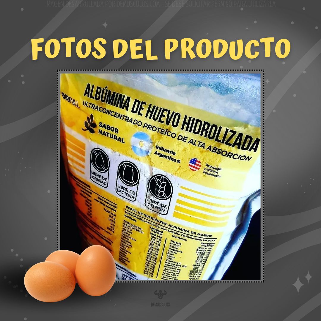 Así se presenta la proteían de huevo Ovofull x 750 grs