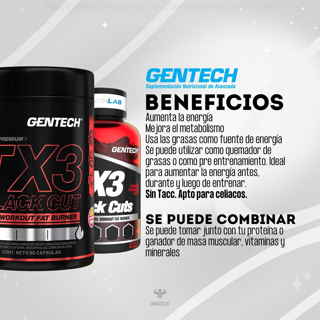 Tx3 Black Cuts x60 de Gentech