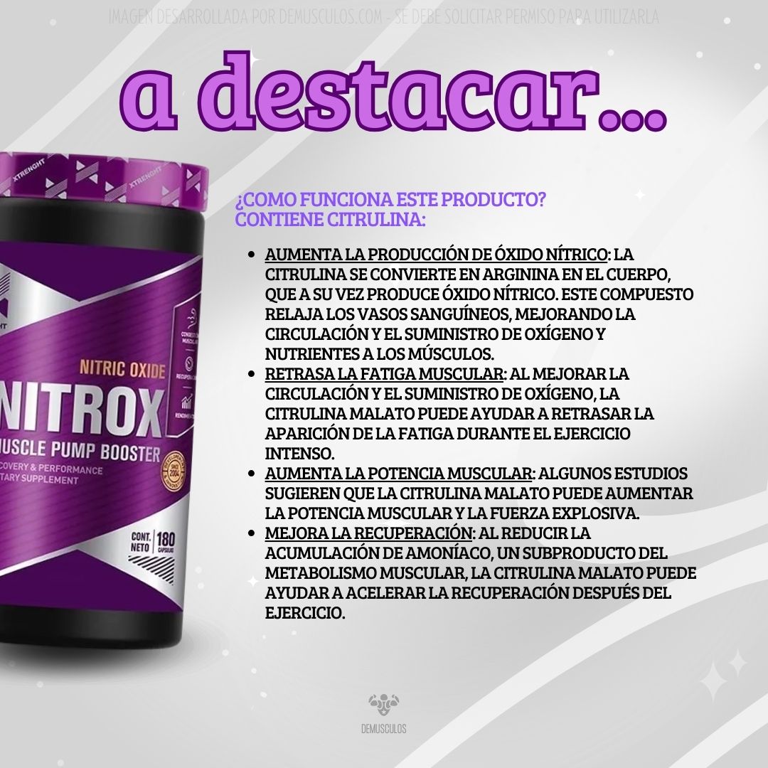 Nitrox x 180 caps de Xtrenght Nutrition