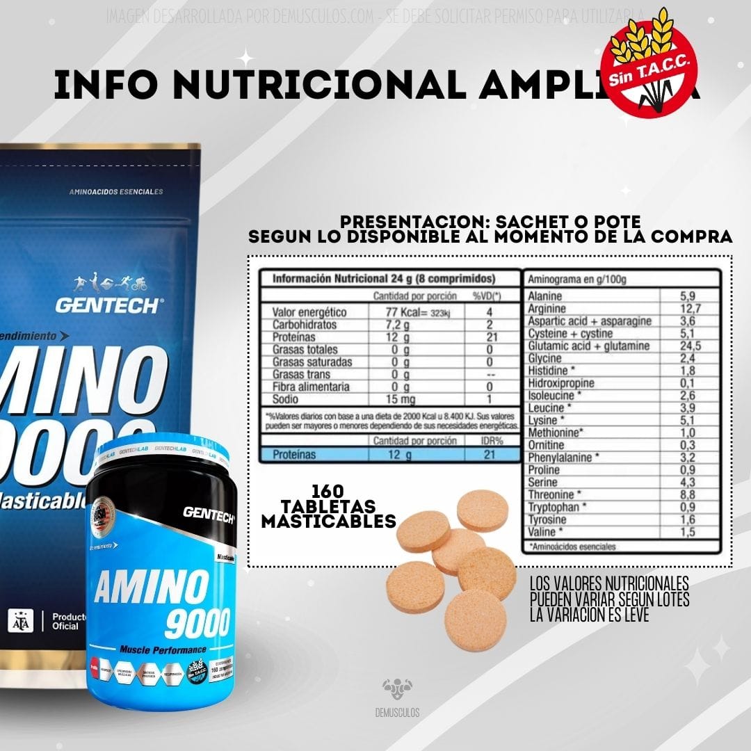 Amino 9000 de 160 capsulas Gentech