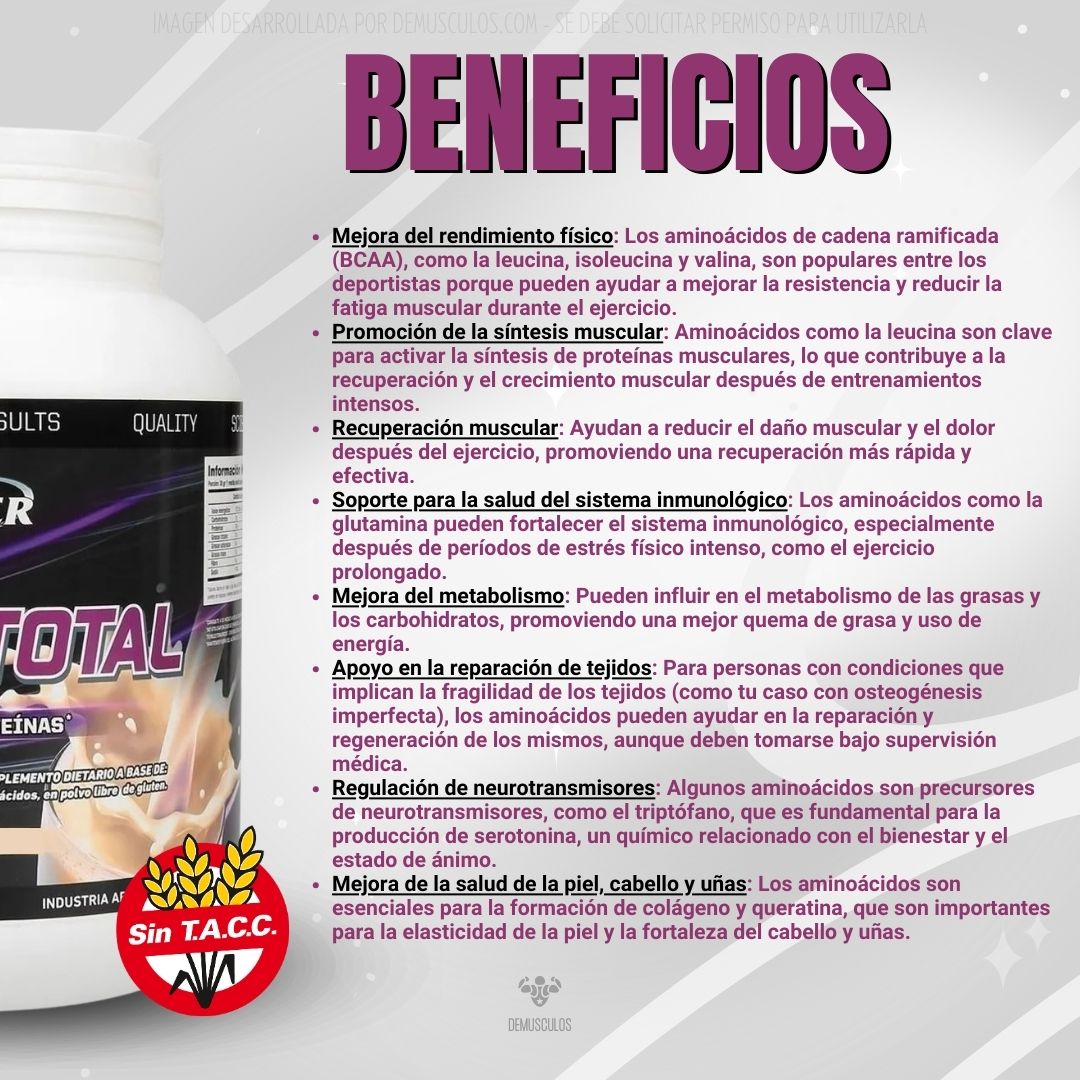 Beneficios del Amino Total de Pulver