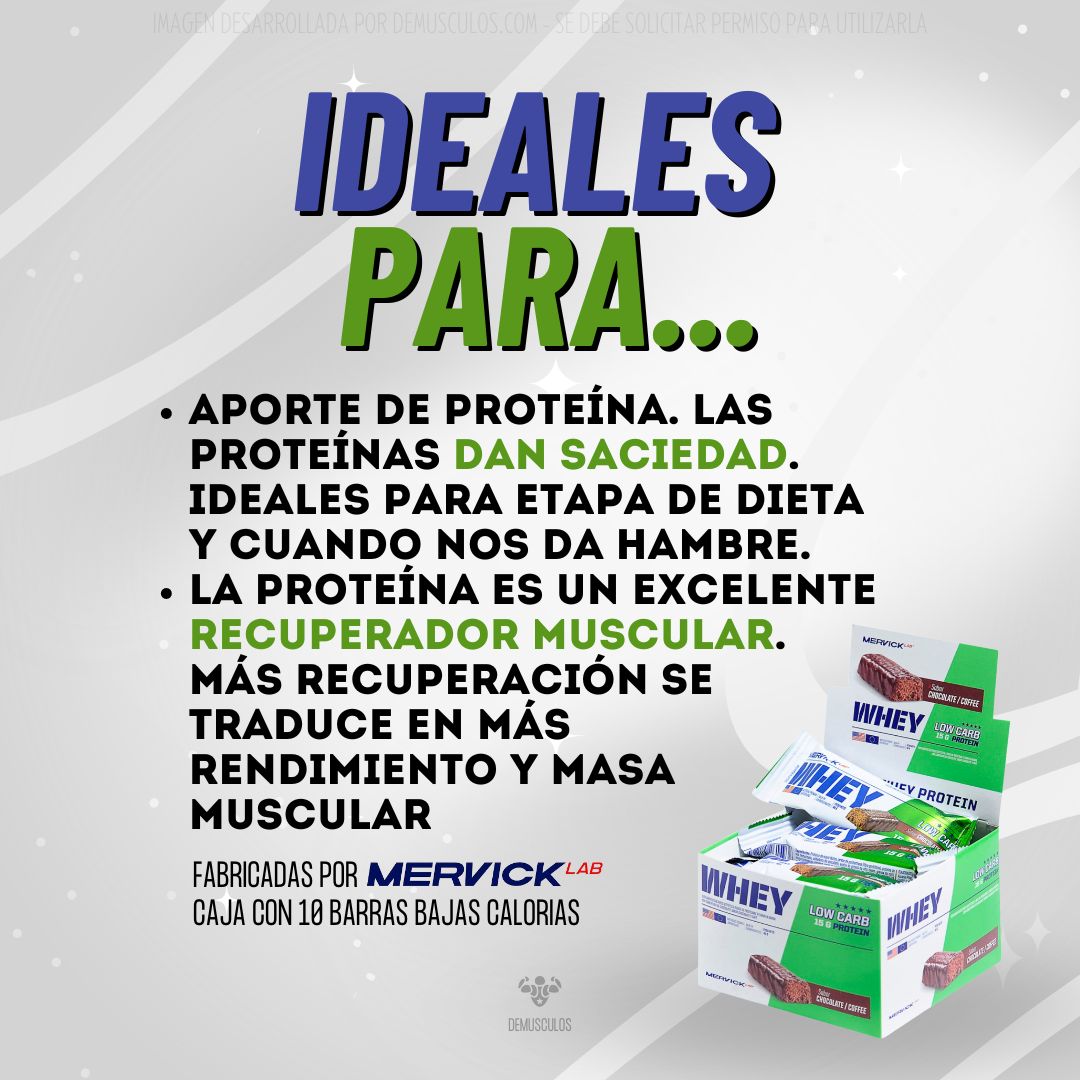 Barras de proteína Low Carb x12 de Mervick