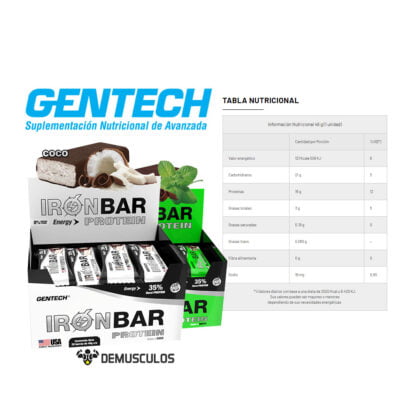 Iron Bar de Gentech x 20 barras - Detalles
