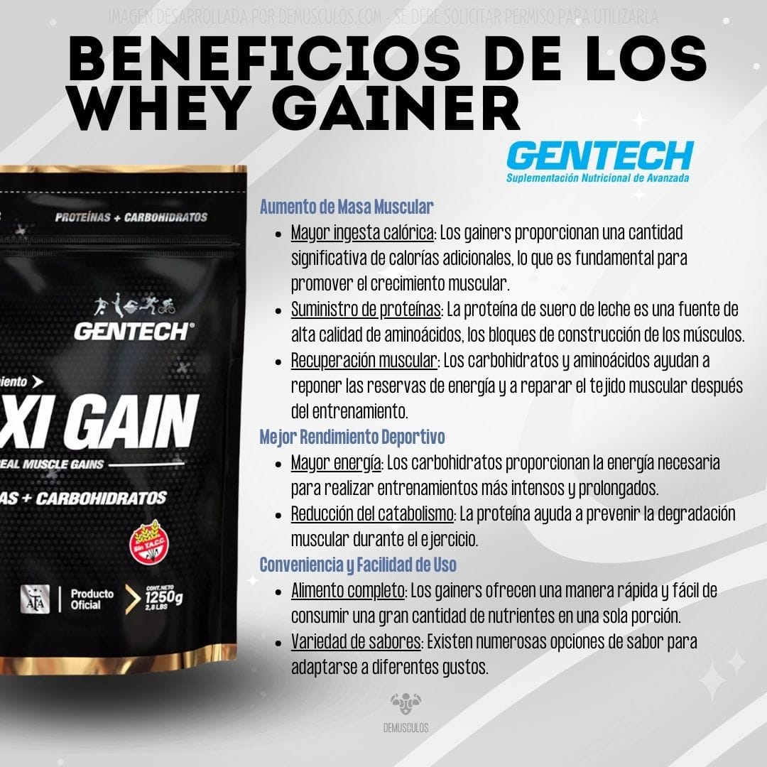 Ganado de masa o peso de Gentech x 1.25 kg - Beneficios de la proteína de suero de leche