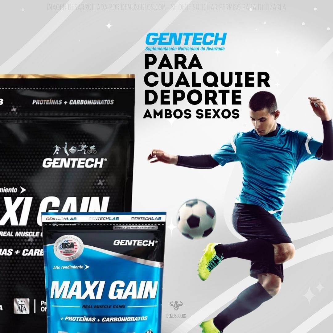 Ganado de masa muscular de Gentech x 1.25 kg - Para todo tipo de deportes