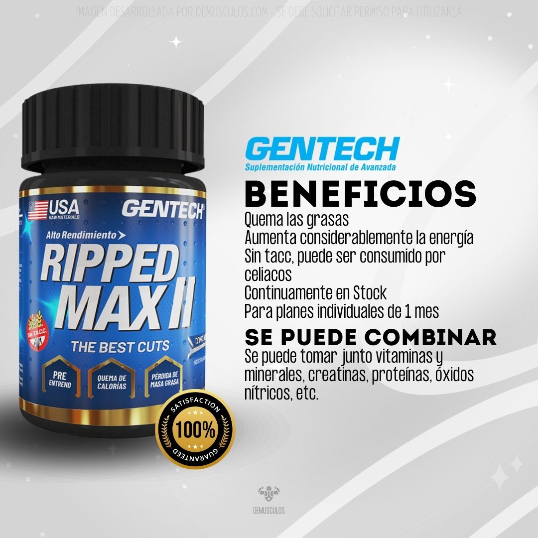 Ripped Max de Gentech: más beneficios de este excelente quemador de grasas.