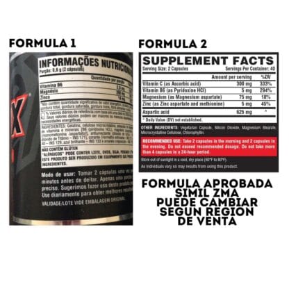 Infomación nutricional: Vitrix de Nutrex