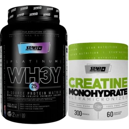 Whey 3 de Star Nutrition 2 lbs + Creatina Monohidrato 300 grs de Star Nutrition