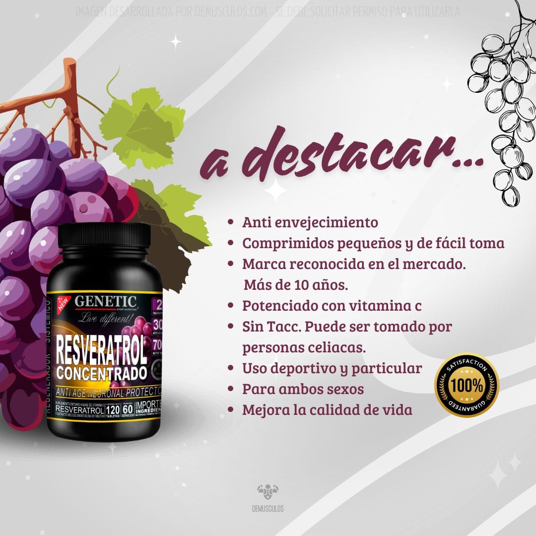 Resveratrol concentrado + Vitamina C de Genetic Sport