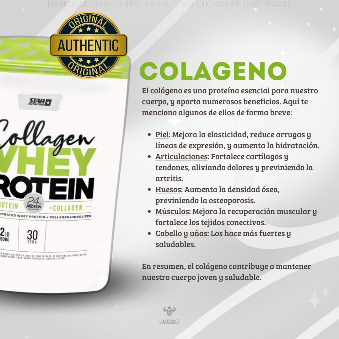 Beneficios del colágeno: Collagen Whey 2 Lbs de Star Nutrition