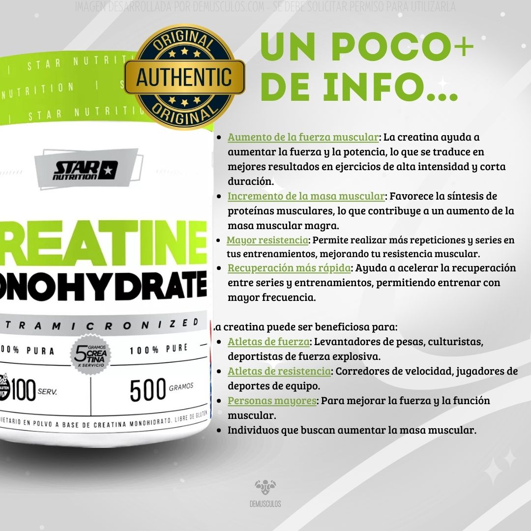 Un poco de información: Creatina 500 grs de Star Nutrition