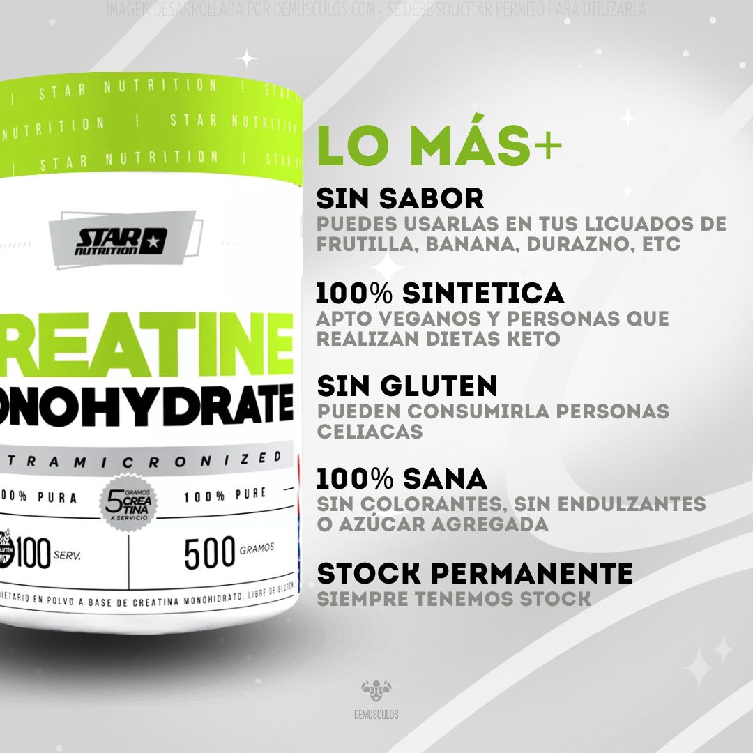 Lo más destacado: Creatina 500 grs de Star Nutrition