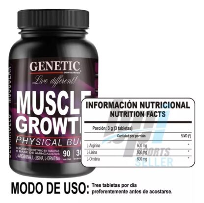 Información nutricional de Muscle Growth