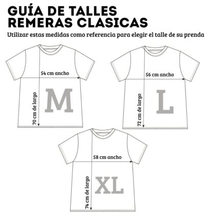 Talles de las remeras clásicas Black-Mour