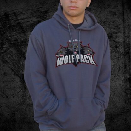 Hoodie con capucha Black-Mour Gris Topo Wolf Pack